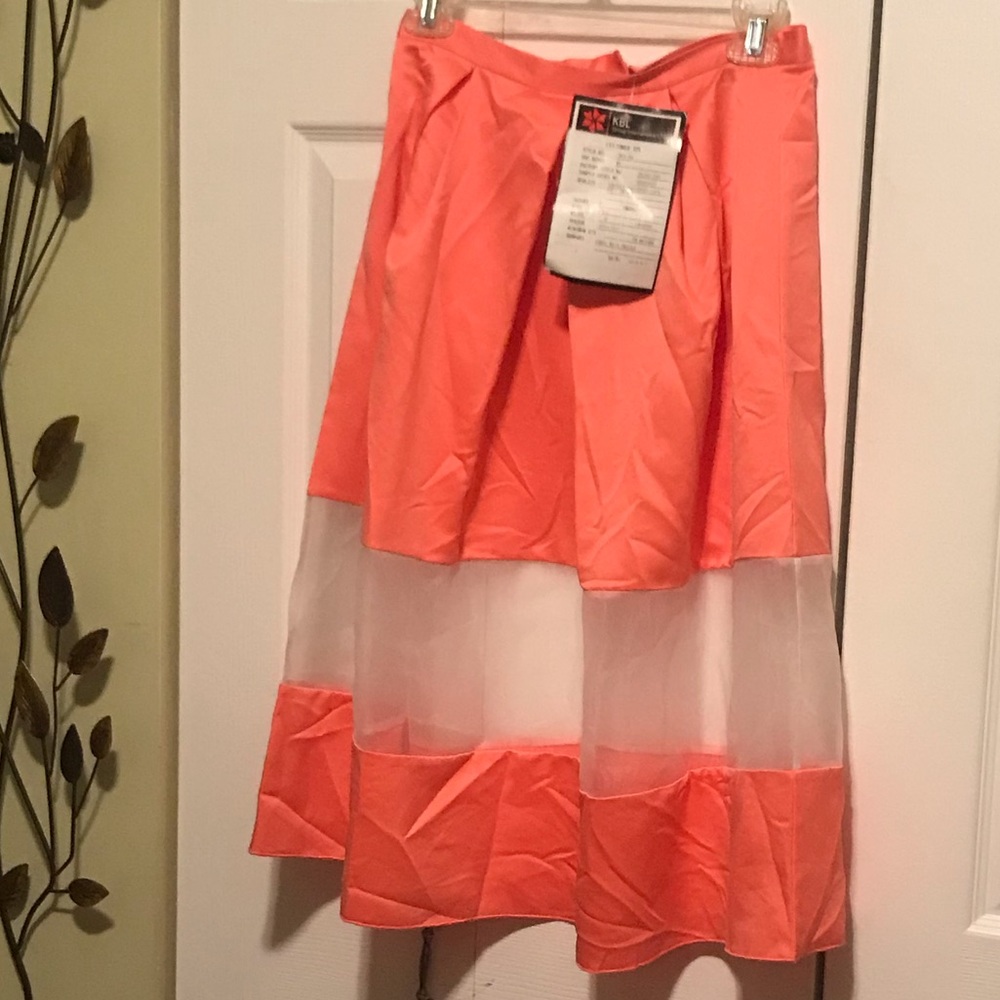 Coral/White Organza Skirt